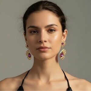 Oscar de la Renta Pear-Shaped Cactus Earrings